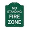 Signmission Designer Series Sign-No Standing Fire Zone, Green & White Aluminum Sign, 18" x 24", GW-1824-23584 A-DES-GW-1824-23584 - alternate 1